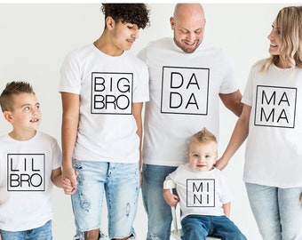 Papa-maman-mini chemise bébé, chemises maman, chemise familiale assortie, chemise fête des pères, chemise fête des mères, chemises de famille, chemise de famille cool