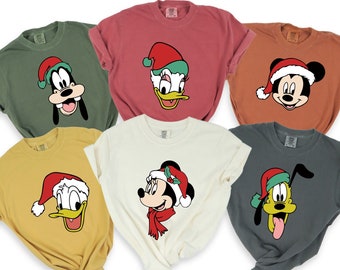 Comfort Colors Disney Family Christmas Shirt,Family Christmas Matching Shirt,Disneyland Christmas Shirt,Disney Character Christmas Family