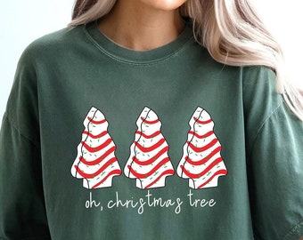 Comfort Colors Oh Christmas Tree Shirt,Christmas Shirt,Christmas Cake Shirt,Women's Christmas Crewneck Sweatshirt,Christmas Gift,Holiday Tee