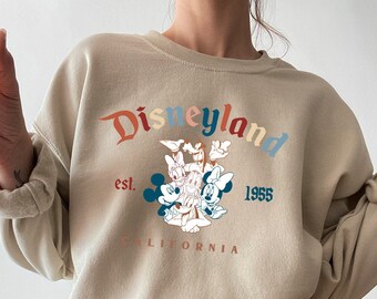 Retro Mickey And Friends Disneyland Est 1955 Sweatshirt,Vintage Disneyland Crewneck Sweatshirt,Disneyland Shirt,Family Vacation Sweatshirt