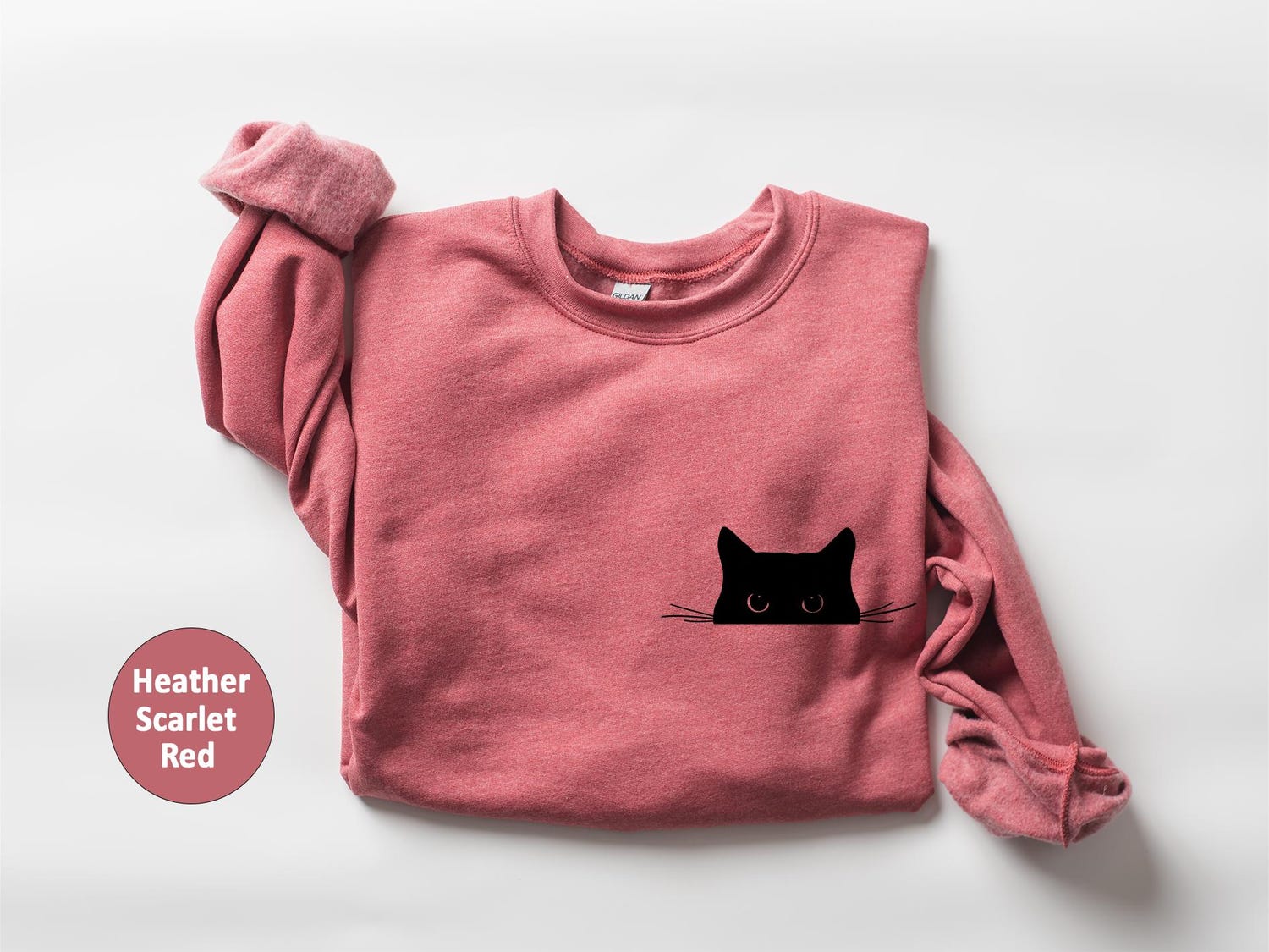 Cat Sweatshirt,Cute Cat Sweatshirt,Black Cat Shirt,Cat Peeking Sweatshirt,Womens Funny Sweatshirt,Gift for Cats Lover,Cat Mom Sweatshirt