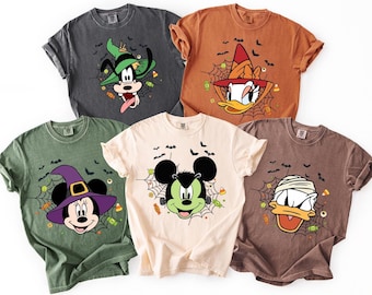 Comfort Colors Vintage Disney Mickey and Friends Characters Halloween Shirt,Disney Halloween Shirt,Disneyland Halloween,Halloween Disney Tee