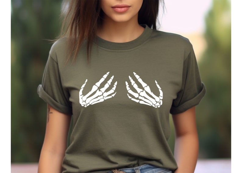 Skeleton Hand Shirt,Hand Bra Shirt,Skeleton Hand Bra Shirt,Funny Halloween Shirt,Halloween Party Shirt,Halloween Shirt,Funny Halloween Gift bild 5
