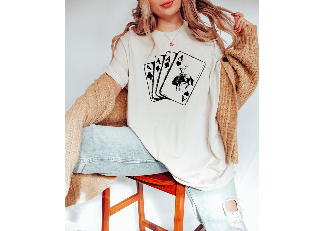 Ace Card Cowboy Graphic Long Sleeve Sweatshirt