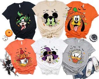 Vintage Disney Mickey and Friends Characters Halloween Shirt,Disney Halloween Shirt,Disneyland Halloween Shirt,Halloween Disney Shirt