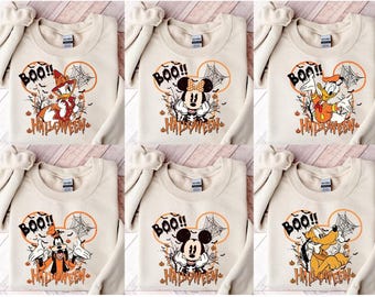 Vintage Disney Mickey and Friends Characters Halloween Sweatshirt,Disney Halloween Shirt,Halloween Disney Shirt,Disney Halloween Sweatshirt