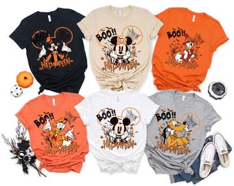 Vintage Disney Mickey and Friends Characters Halloween Shirt,Disney Halloween Shirt,Disneyland Halloween Shirt,Halloween Disney Shirt