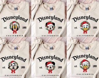 Disneyland Christmas Sweatshirt: Vintage Mickey and Friends Family Sweater