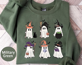 Ghost Witch Sweatshirt,Witch Sweatshirt,Reading Shirt,Book Lover Gift,Halloween Sweatshirt,Halloween Gift,Boo Sweatshirt,Halloween Ghost