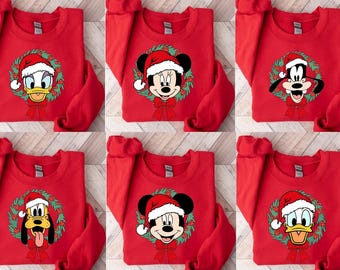 Disneyland Christmas Sweatshirt: Vintage Mickey and Friends Family Sweater