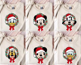 Disneyland Christmas Sweatshirt: Vintage Mickey and Friends Family Sweater