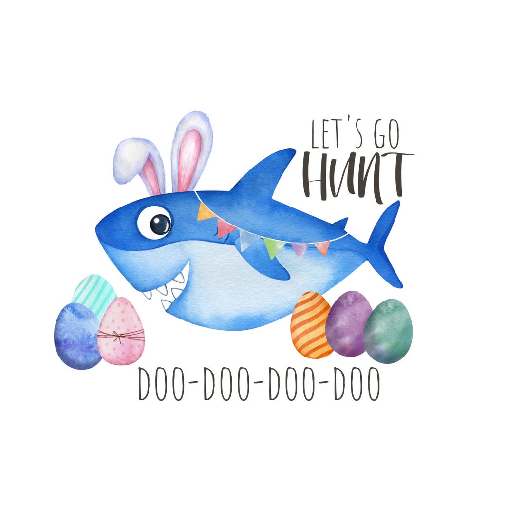 Baby Shark Easter Egg Hunt DTF Transfer Etsy