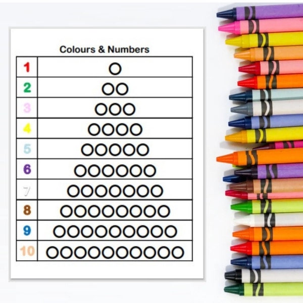 Printable Montessori Color Bead Stair colors and numbers - Digital Download