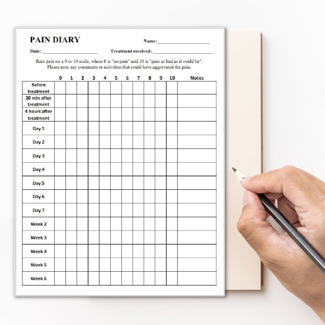 Pain Diary Chart Digital Download - Il 1140xN.5356541975 H3x2 