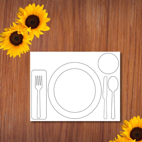 Printable Placemat Montessori Simple design fork knife and spoon - Digital Download