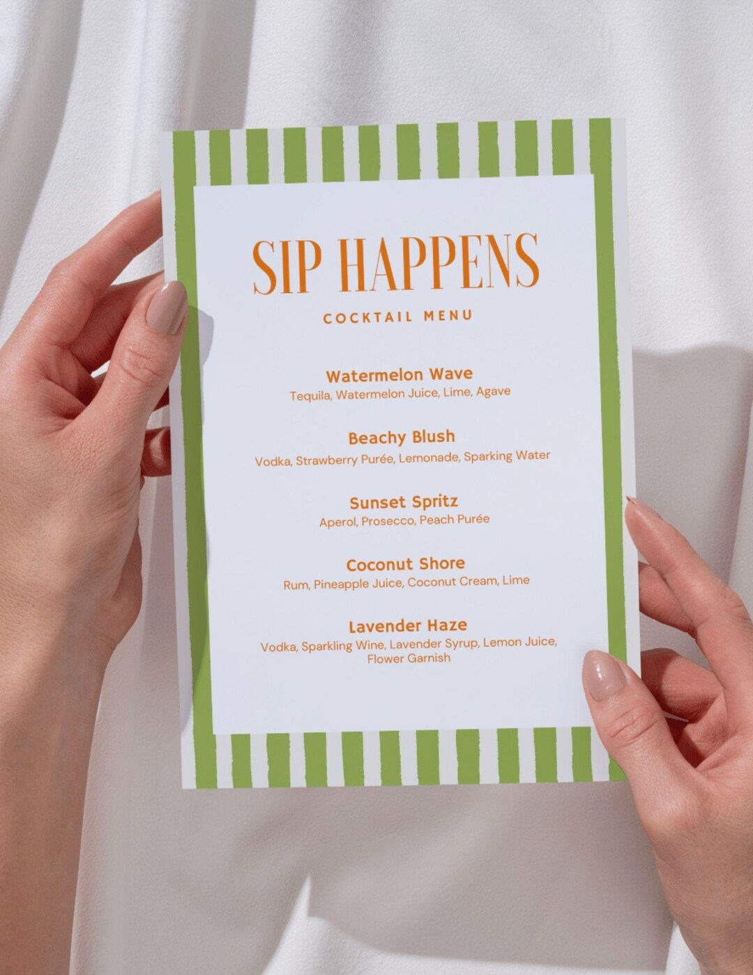 Customizable Beachy Drink Menu Template (digital Download) - Etsy