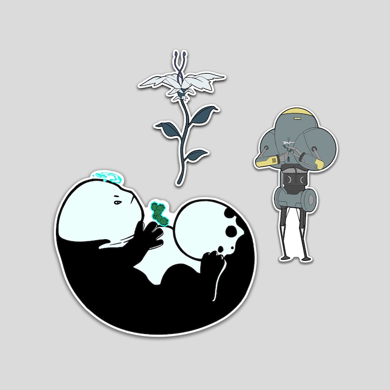 Scavengers Reign Hollow Alien Creature Levi And Vesta Flower Sticker