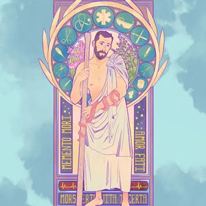 Doctor Robby Robinavitch as Asclepius Sticker, Bookmark & Art Print (4x5 or 8x10)