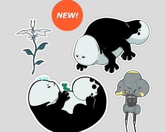 Scavengers Reign Hollow Alien Creature, Levi, and Vesta Flower Sticker