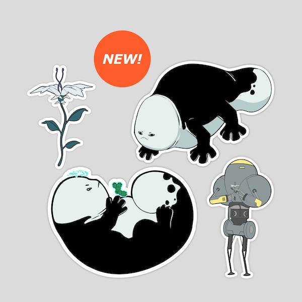 Scavengers Reign Hollow Alien Creature, Levi, and Vesta Flower Sticker