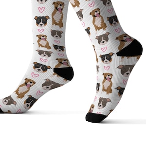 American Bully Pitbull Socks, Pitbull mama gift, cute dog socks, gift for bully