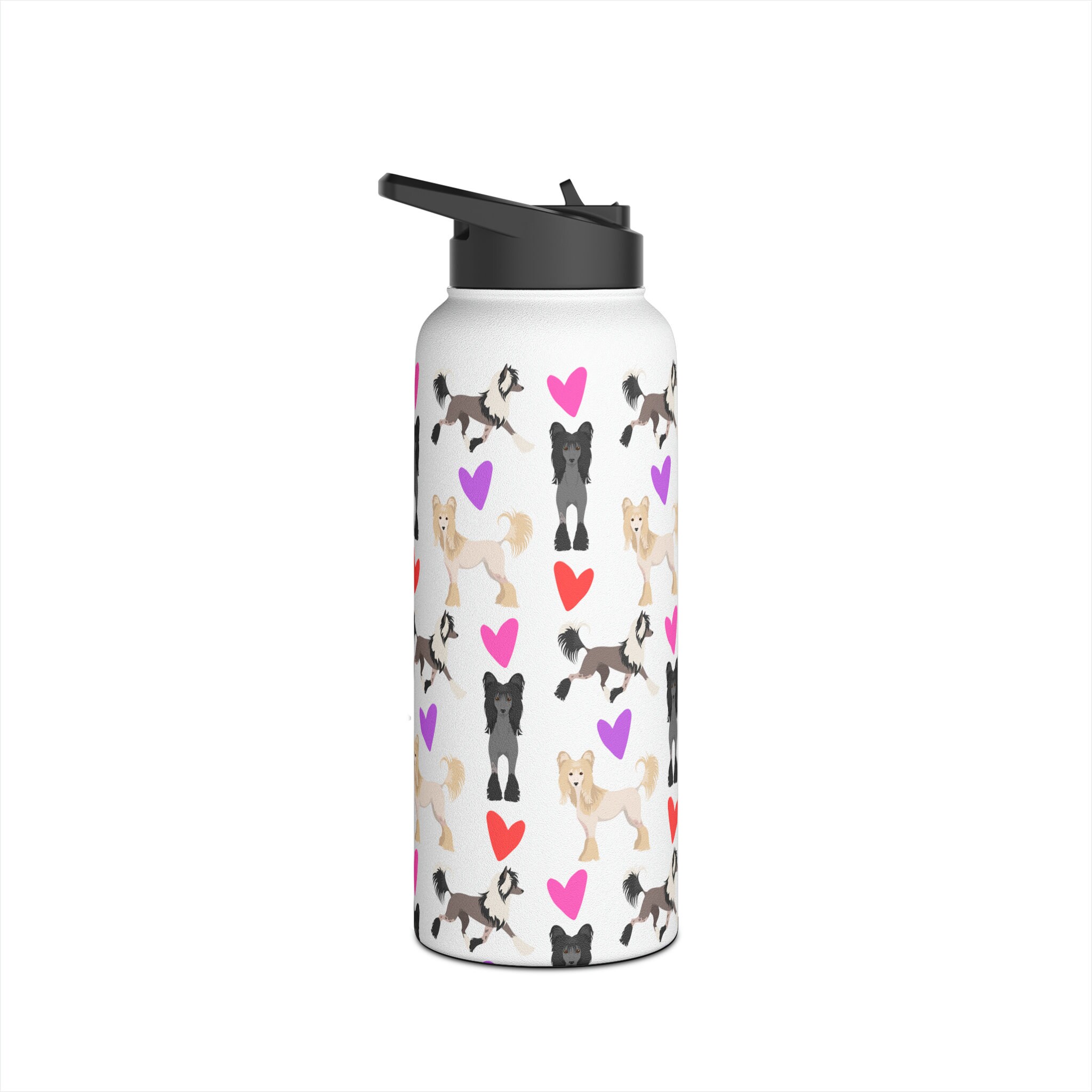 Chinese Crested Water Bottle, Dog Mom Stainless Steel, Insulated Metal
