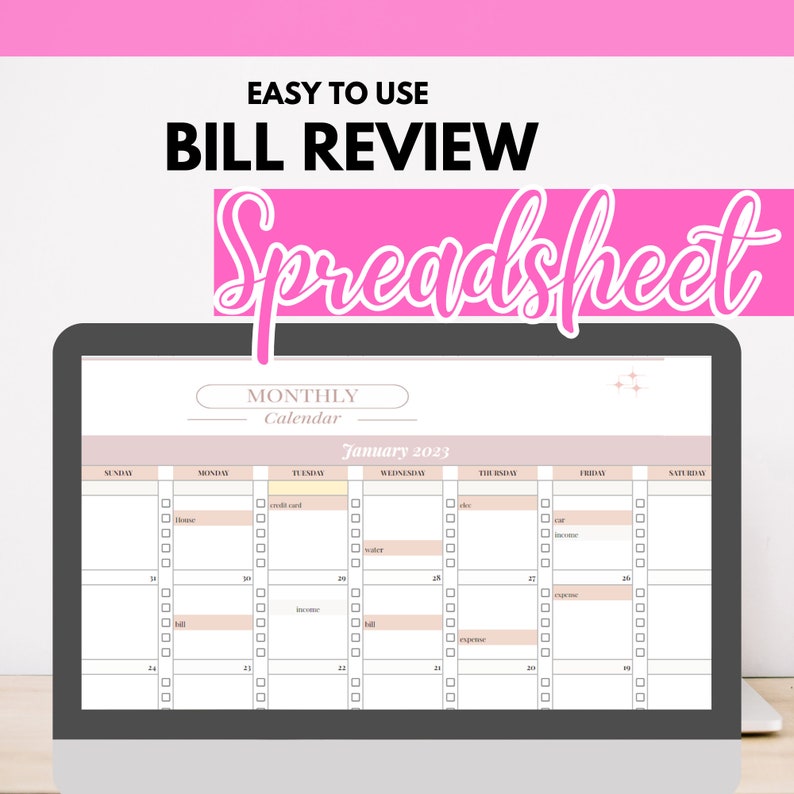Weekly Bill Pay Template Utility Bill Template Bill Management Template ...