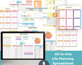Ultimate Life Planner Google Sheets Digital Life Planner Google Sheets All In One Ultimate Best Life Planner Spreadsheet Template