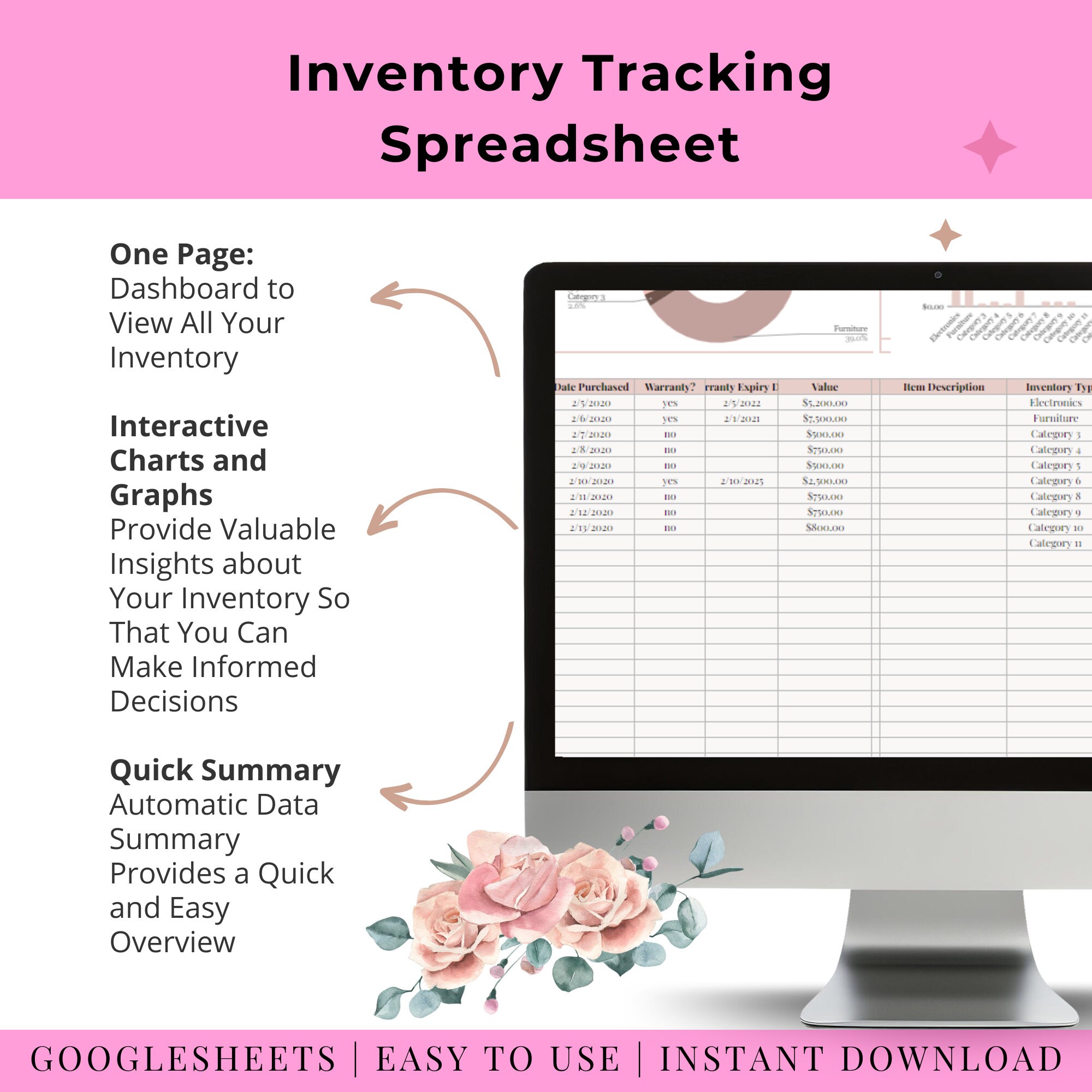 Inventory Tracker Editable Cleaning Supplies Inventory Template Simple