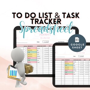 To Do List Google Sheets Template Daily Task List Google Team Task Tracker Manager Professional Simple Productivity Planner ADHD