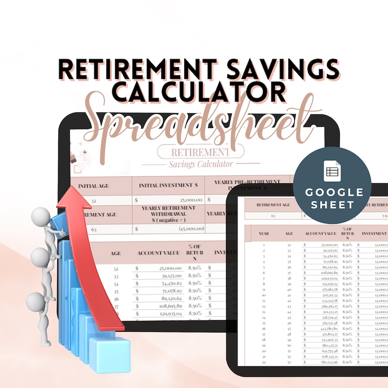 Retirement Calculator Google Sheets Template Savings Spreadsheet