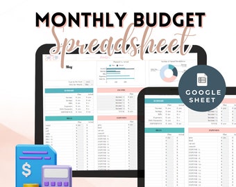 Monthly Budget Template: Customizable Google Sheet (Digital Download)