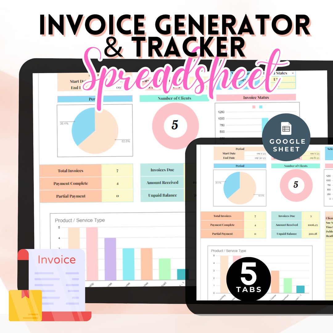 Automated Invoice Tracker: Google Sheets Template (digital Download) - Etsy