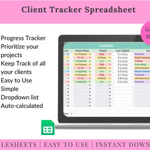 Google Sheets Project Management Dashboard: Client & Task Tracker ...