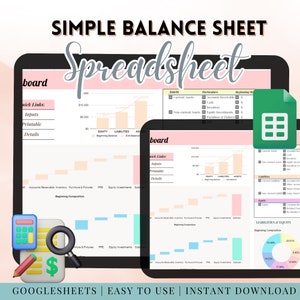 Balance Sheet Template: Small Business Accounting in Google Sheets (Digital Download)