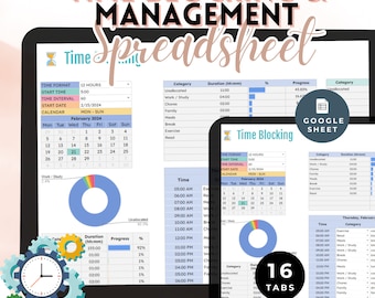 Time Management Spreadsheet Planner Time Boxing Daily Schedule Effortless System Management Workbook Worksheet  Do List Template Office Task
