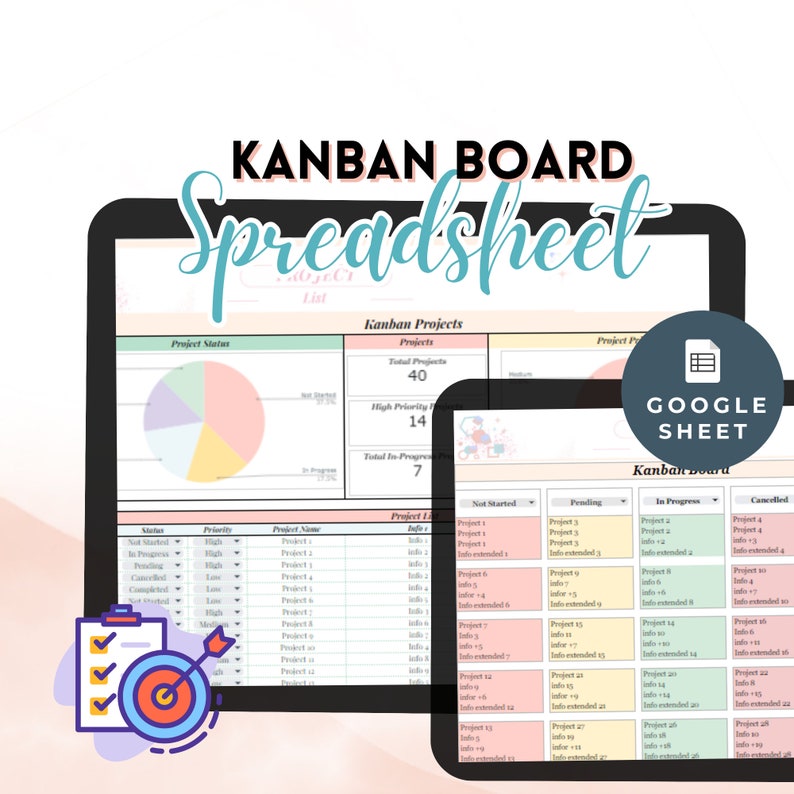 Google Sheets Kanban Board Template Progress Dashboard Kanban in Google ...