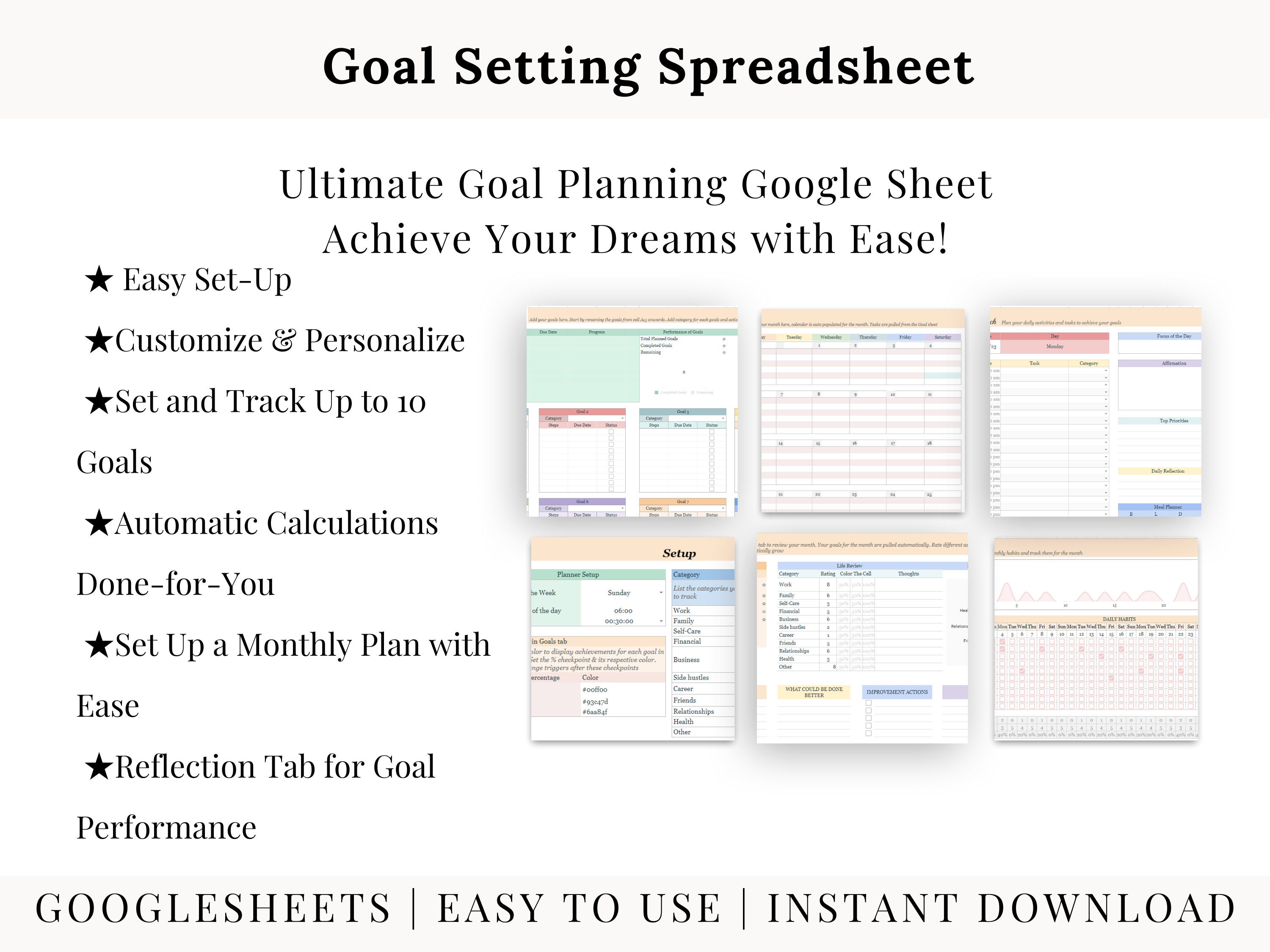 Fitness Goal Tracker Sheet