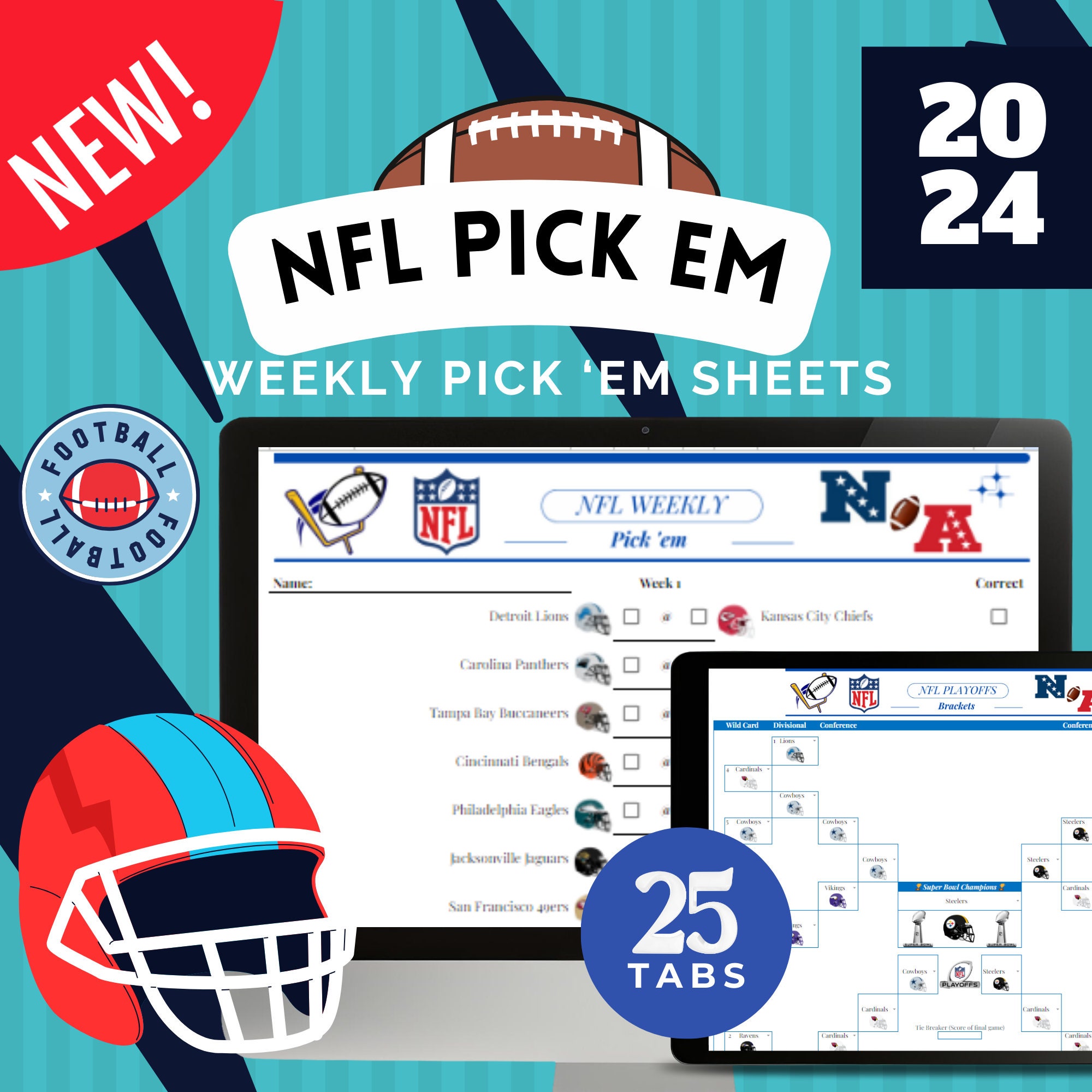 Football Weekly Pick'em Pool With Points Printable Sheet Pro Football Bet Tracker Spreadsheet ...