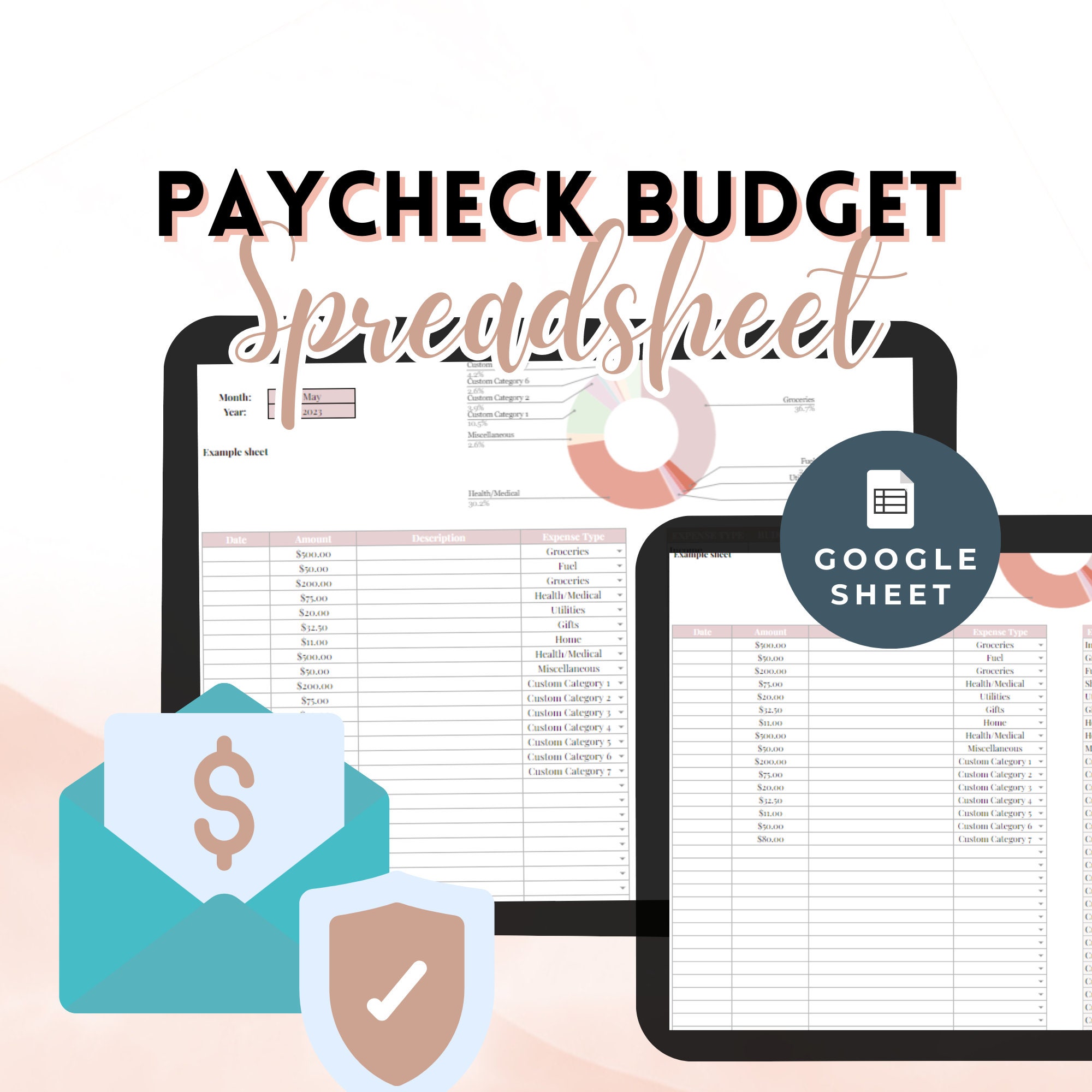 Google Docs Budget Planner Template: Monthly Finance Dashboard (Digital Download)