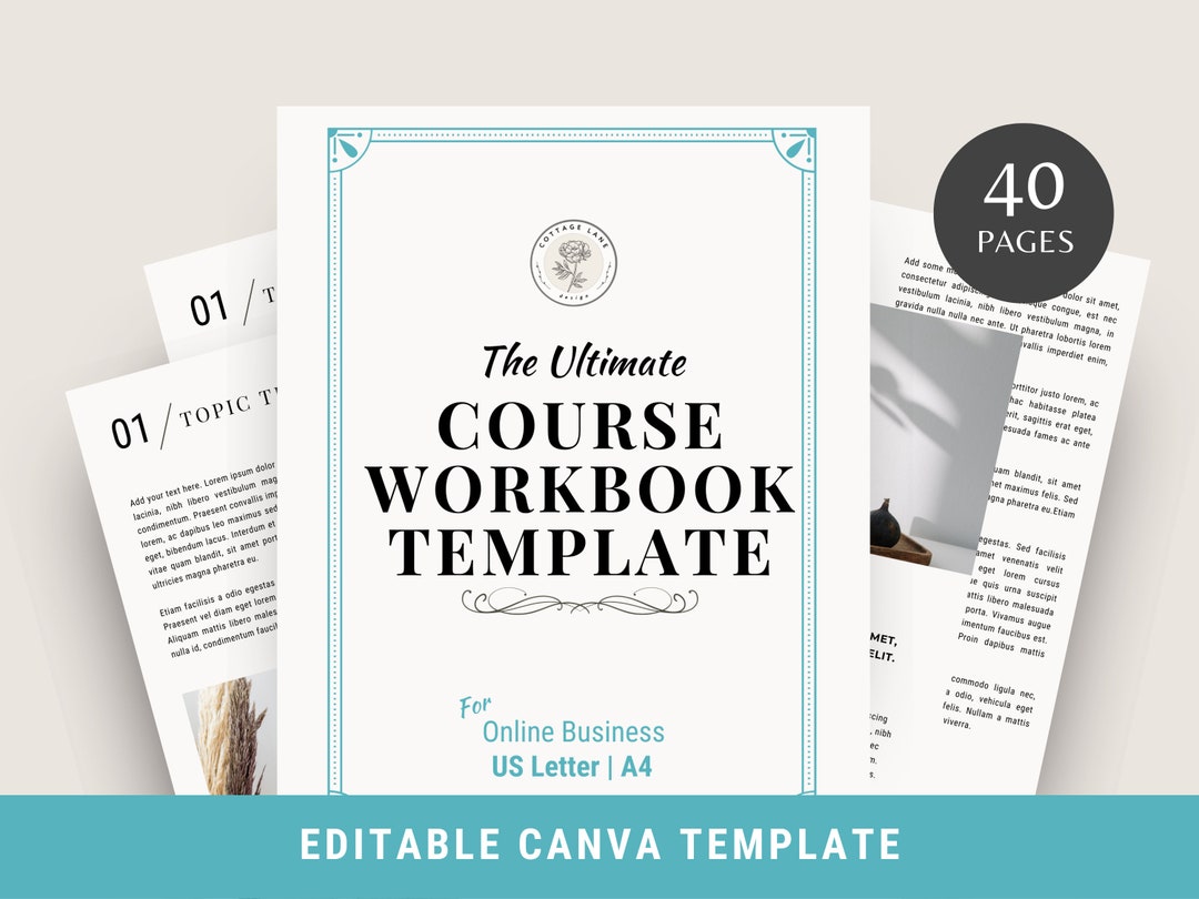 Course Creator Canva Template: 40-page Workbook (digital Download) - Etsy