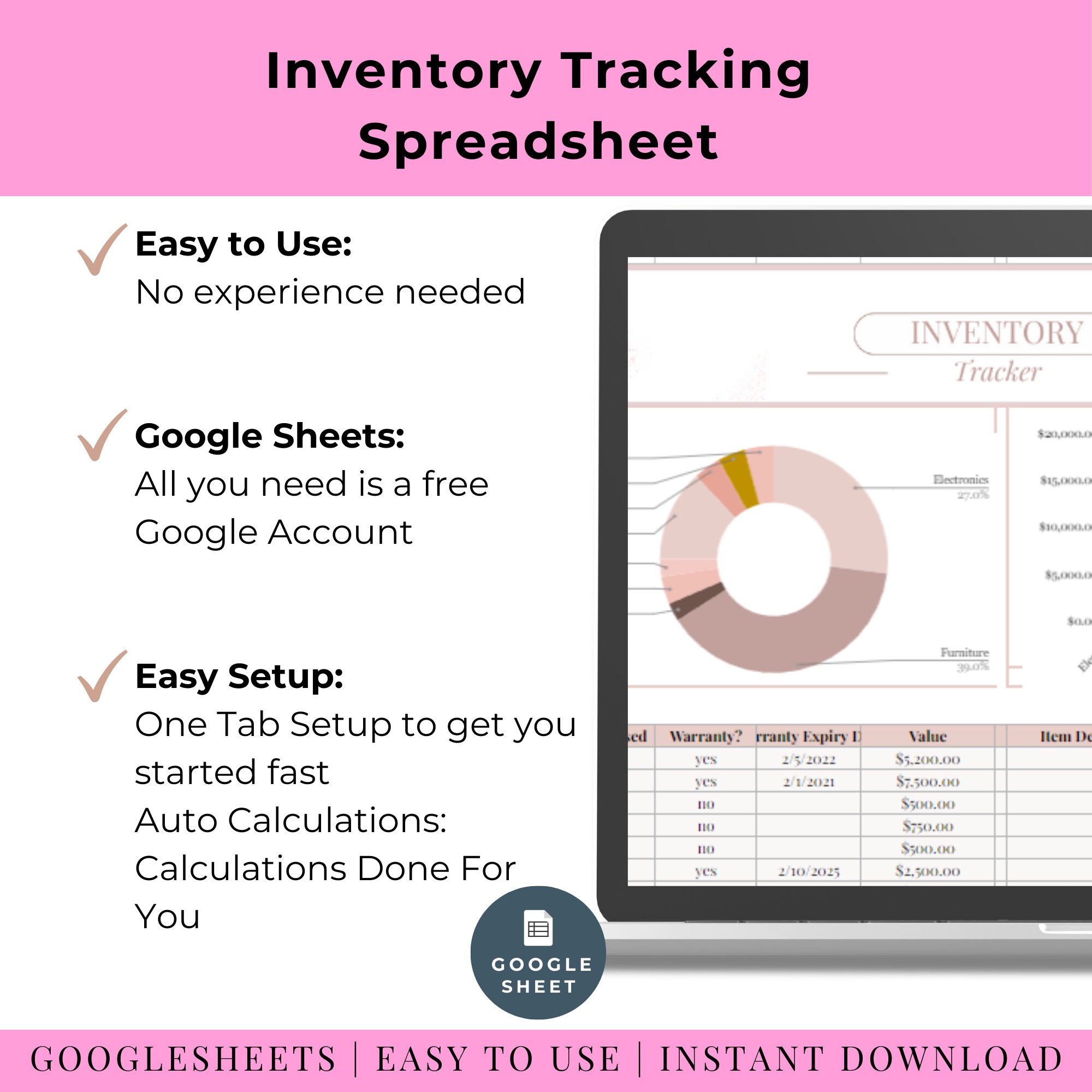 Inventory Tracker Editable Cleaning Supplies Inventory Template Simple