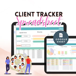 Google Sheets Project Management Dashboard Client & Task Tracker Business Planner Spreadsheet Database Template Communication Log Leads