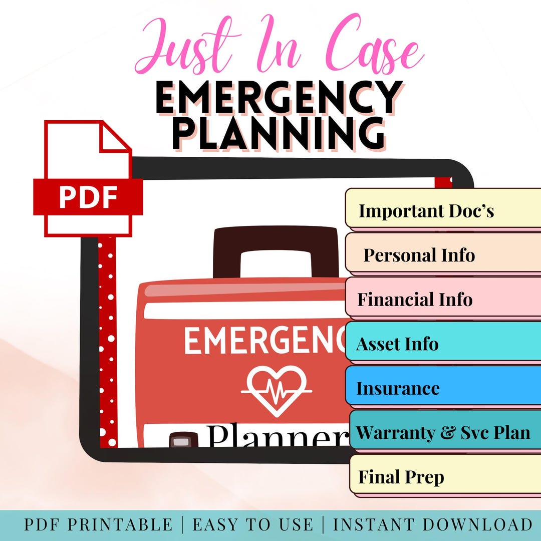 Just in Case Planner End of Life Estate Last Wishes Emergency Printable ...