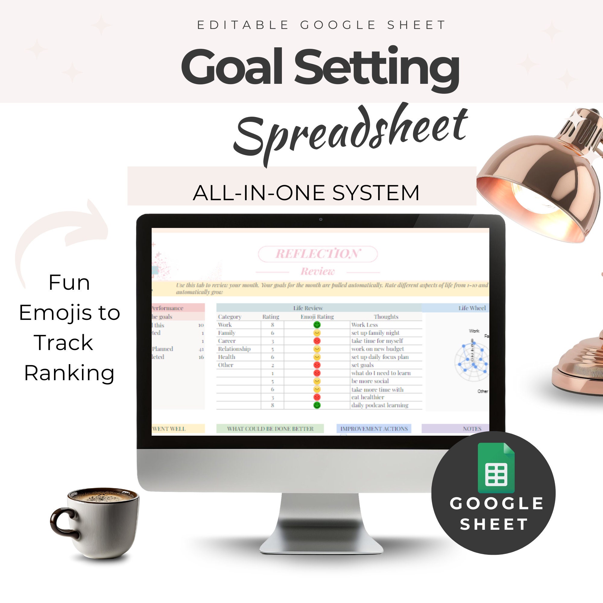 Goal Setting Template Google Sheets Smart Goals Examples Smart Etsy Goal Setting Template Google Sheets Smart Goals Examples Smart Etsy