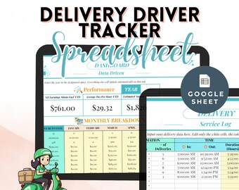 Food Grocery Delivery Drivers Income Tracker Planner Log Best Mileage Income Tracker For Gig Workers Door Dash Spreadsheet Spark Driver
