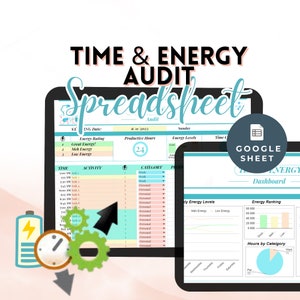 Time & Energy Audit Spreadsheet: Productivity Planner (Google Sheets)