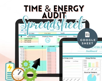 Energy Productivity Formula Energy Audit Time Audit Template Time Audit For Employees Time Audit Google Sheets Time management Productivity