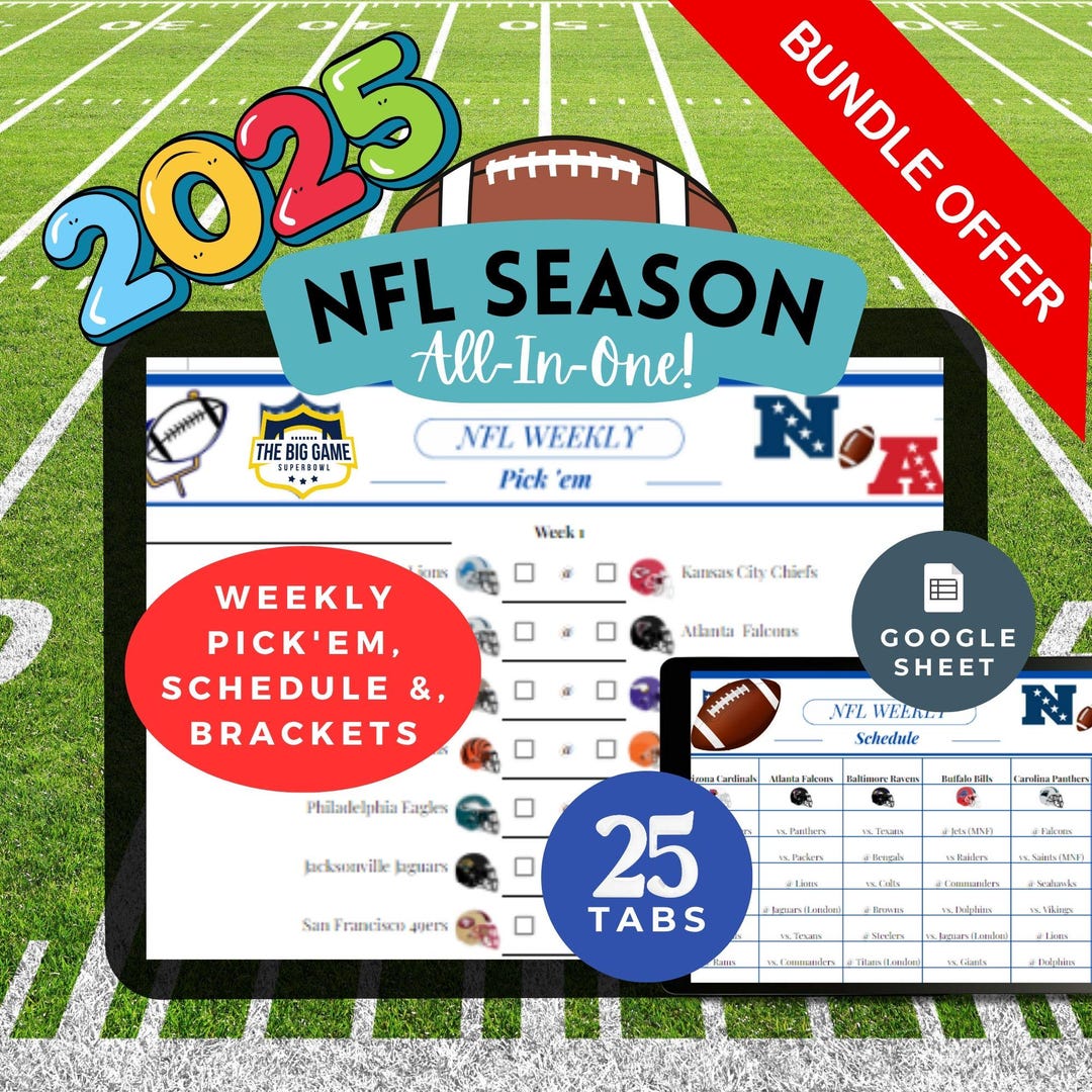 Week Nfl National Tv Schedule Map NFL Bye Week Magnet Inch) For Standings  Board, Logo