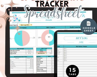 Sports Betting Tracker Spreadsheet Google Sheets Wager Log Management Tool Sportsbooks Template Organizer